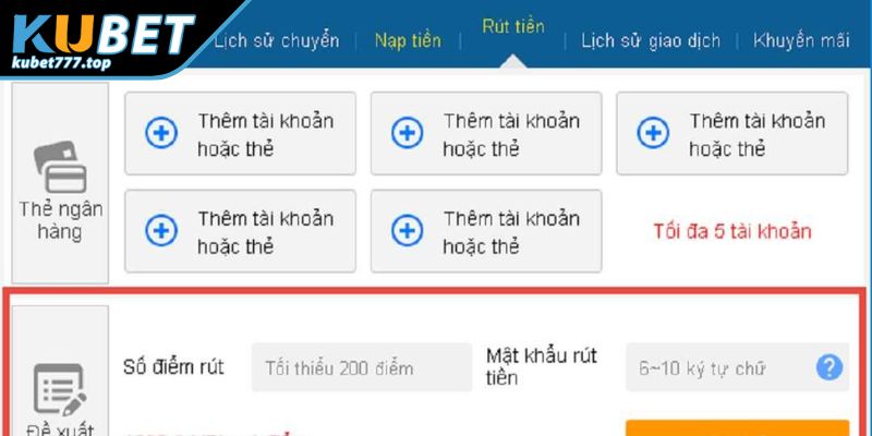 Hướng dẫn rút tiền Kubet77 đơn giản và dễ hiểu